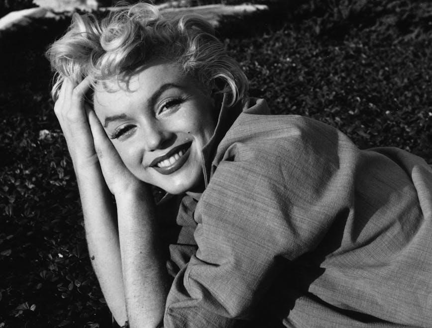 black & white;format landscape;female;film;film actress;personal smile face person laughing female blonde teen kid girl woman