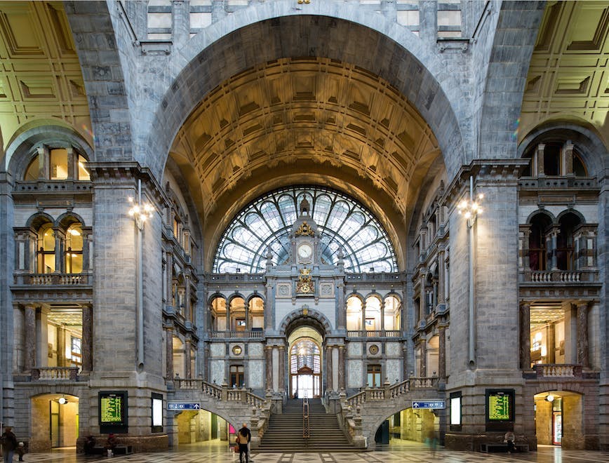 antwerp person human indoors corridor architecture building flooring aisle