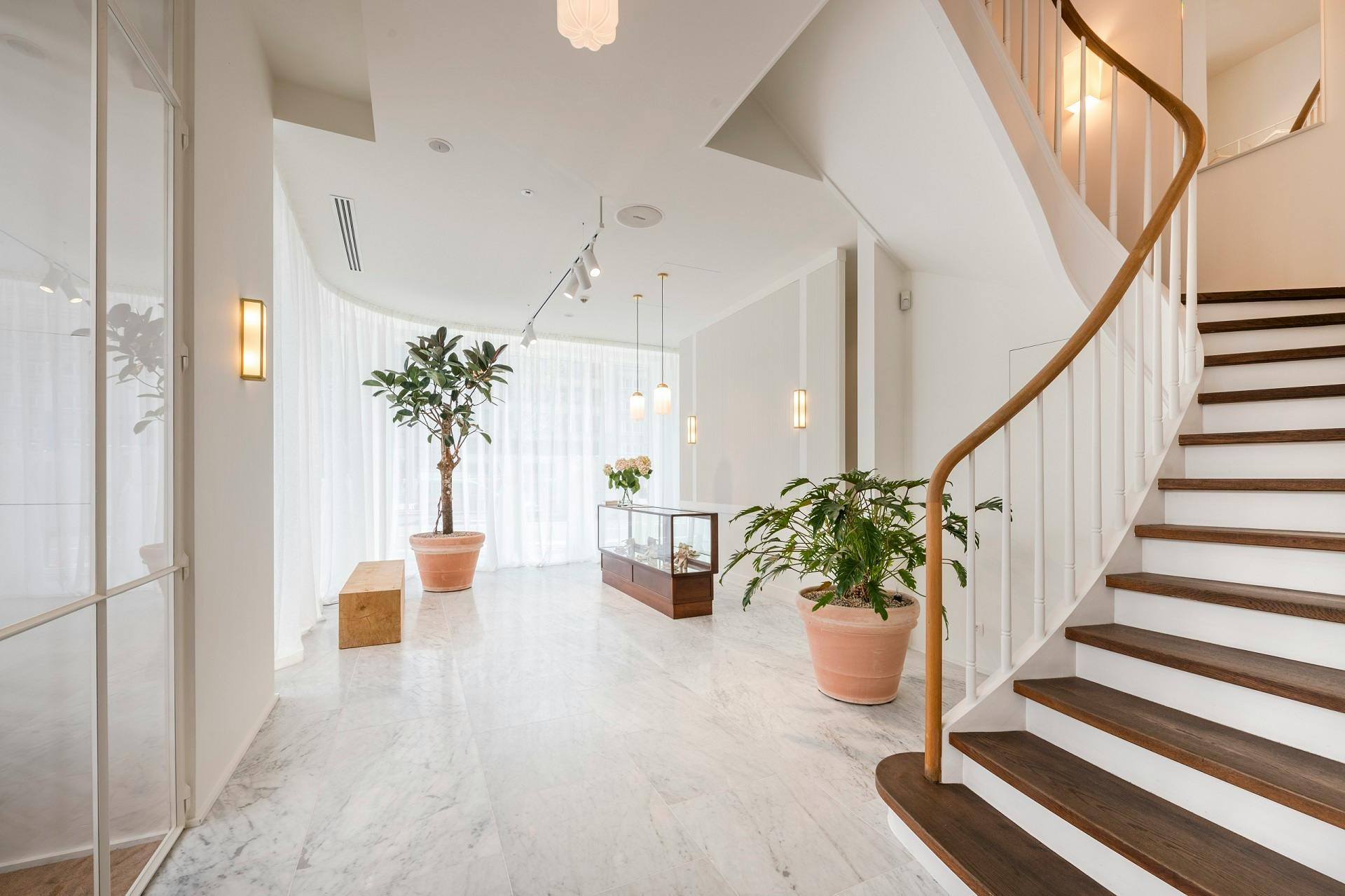 flooring floor handrail banister interior design indoors wood hardwood