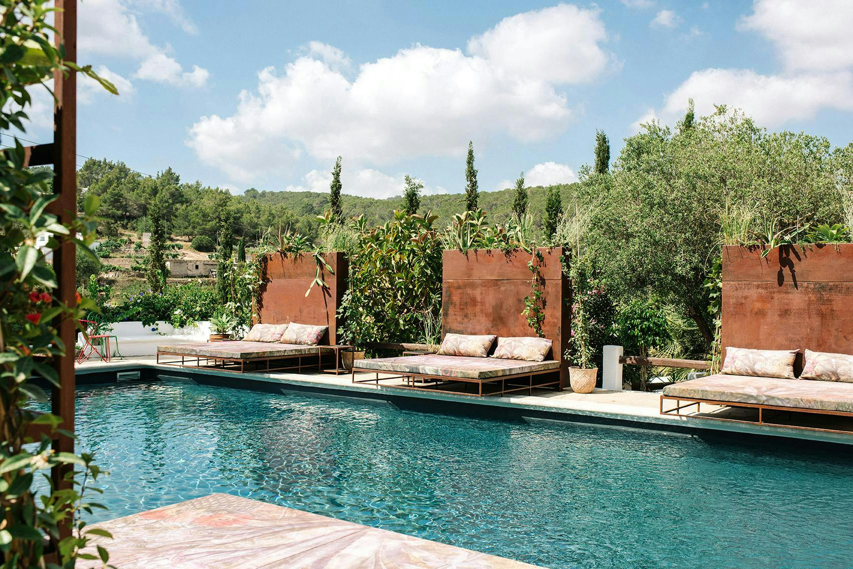 resort hotel building pool water