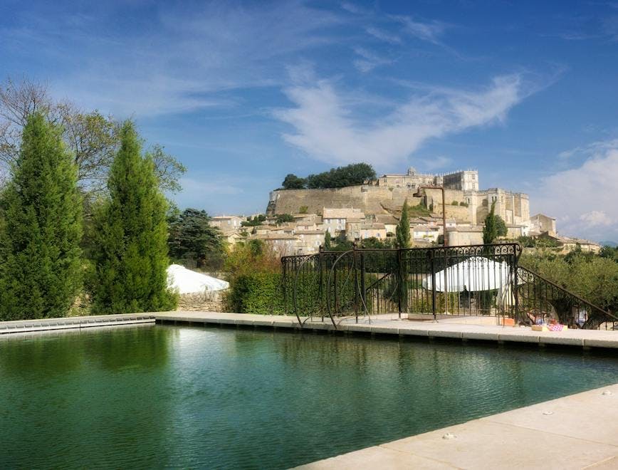 castle building architecture water outdoors fort moat