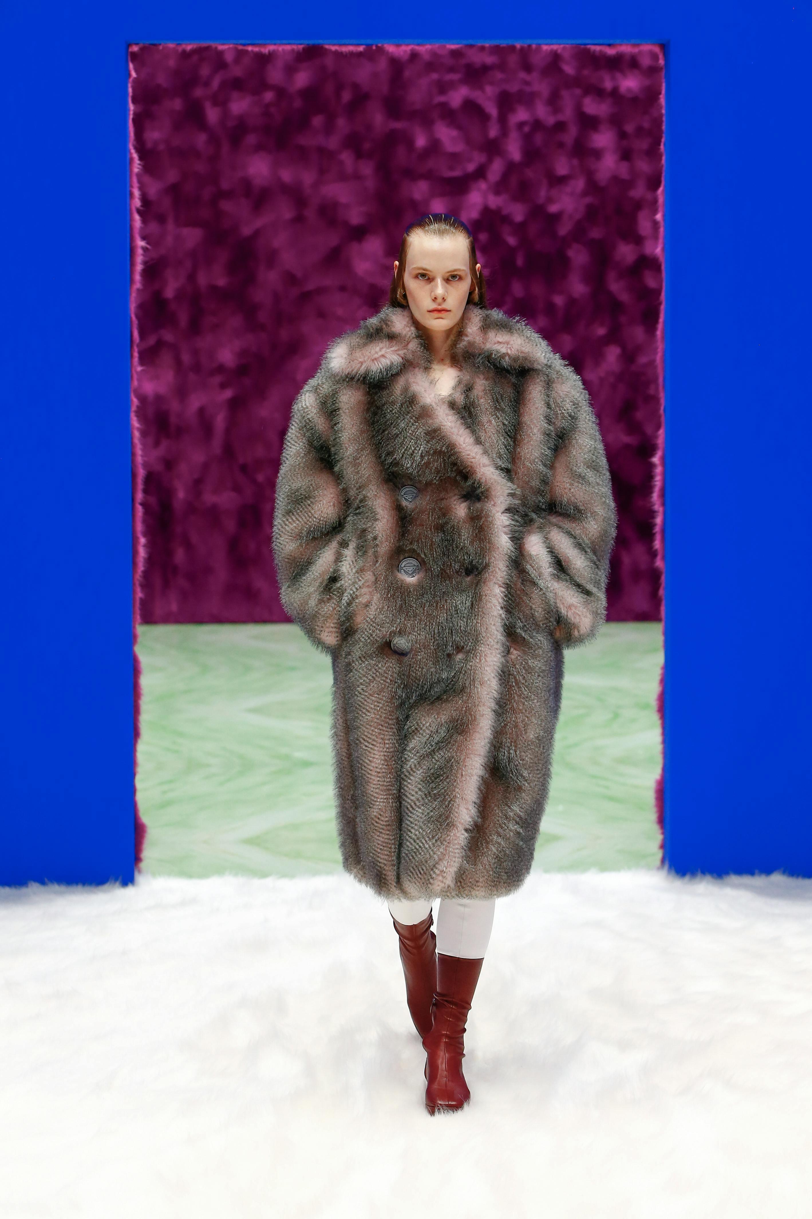 clothing apparel person human fur coat