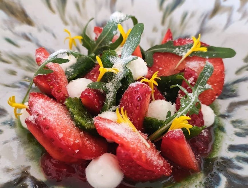 plant strawberry fruit food lobster animal sea life seafood dish meal