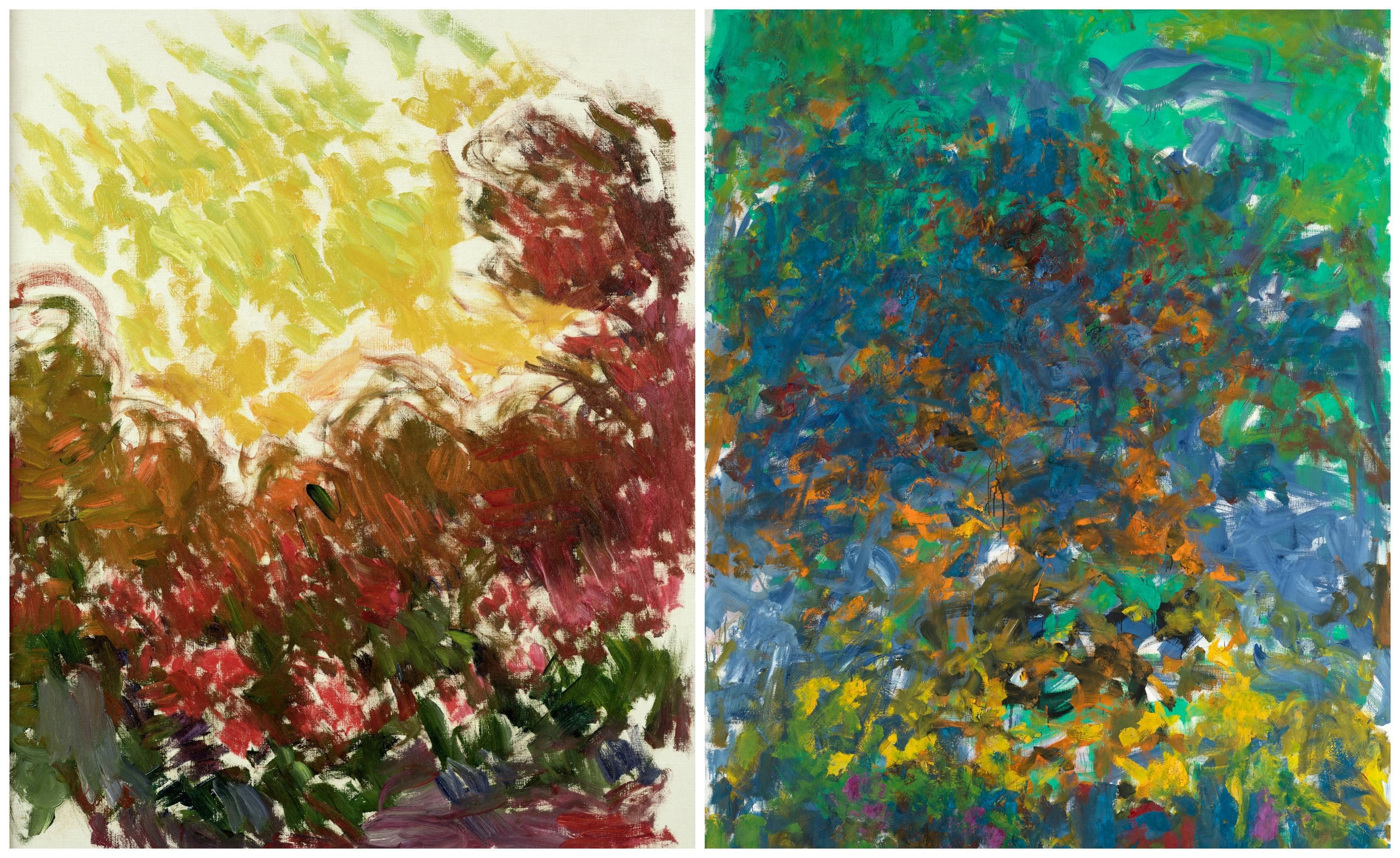 Claude Monet, Le jardin à Giverny, 1922-1926. Joan Mitchell, La Grande Vallee, 1983.