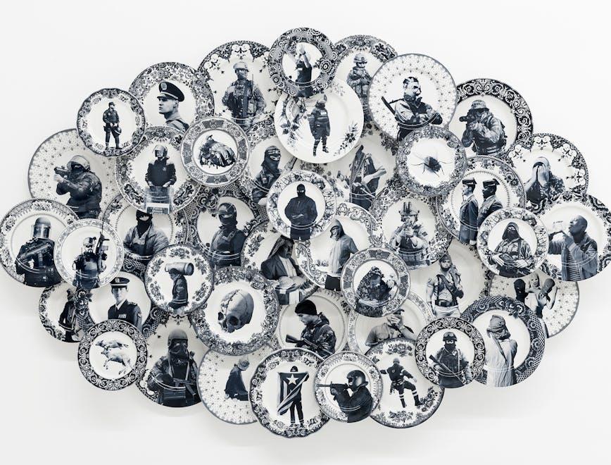 Ani Molnar Gallery, Carlos Aires Telediario I, 2019, Porcelain glassed plates, forex, magnets, 190 x 125 x 13 cm, Series of 3 unique pieces 1 A.P.