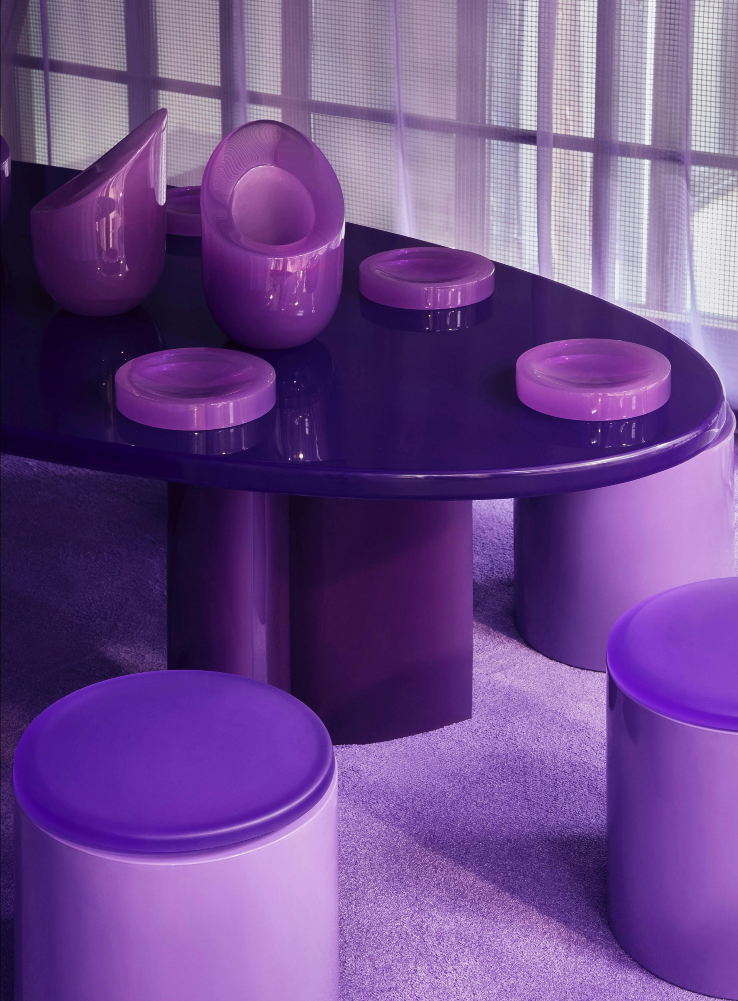 furniture table purple tabletop