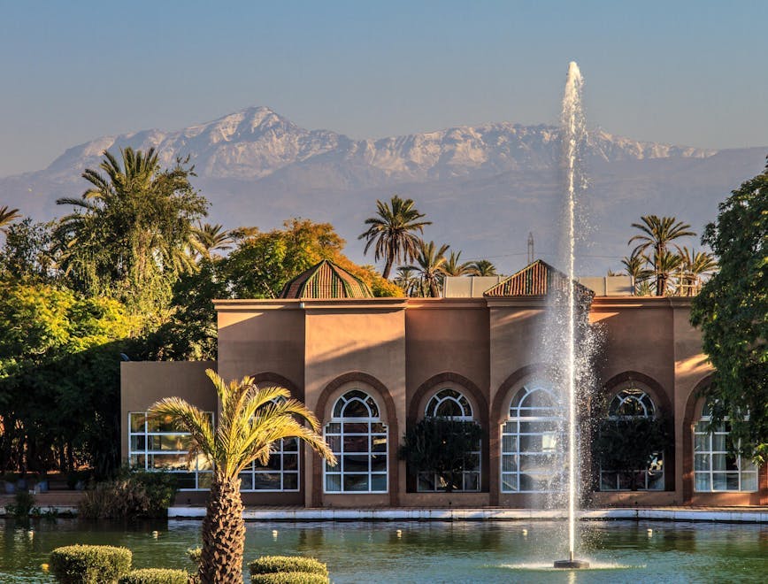 summer architecture fountain water housing villa hotel resort plant tree