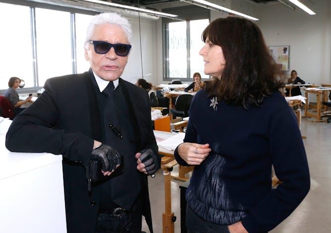 Virginie Viard et Karl Lagerfeld. © Getty Images