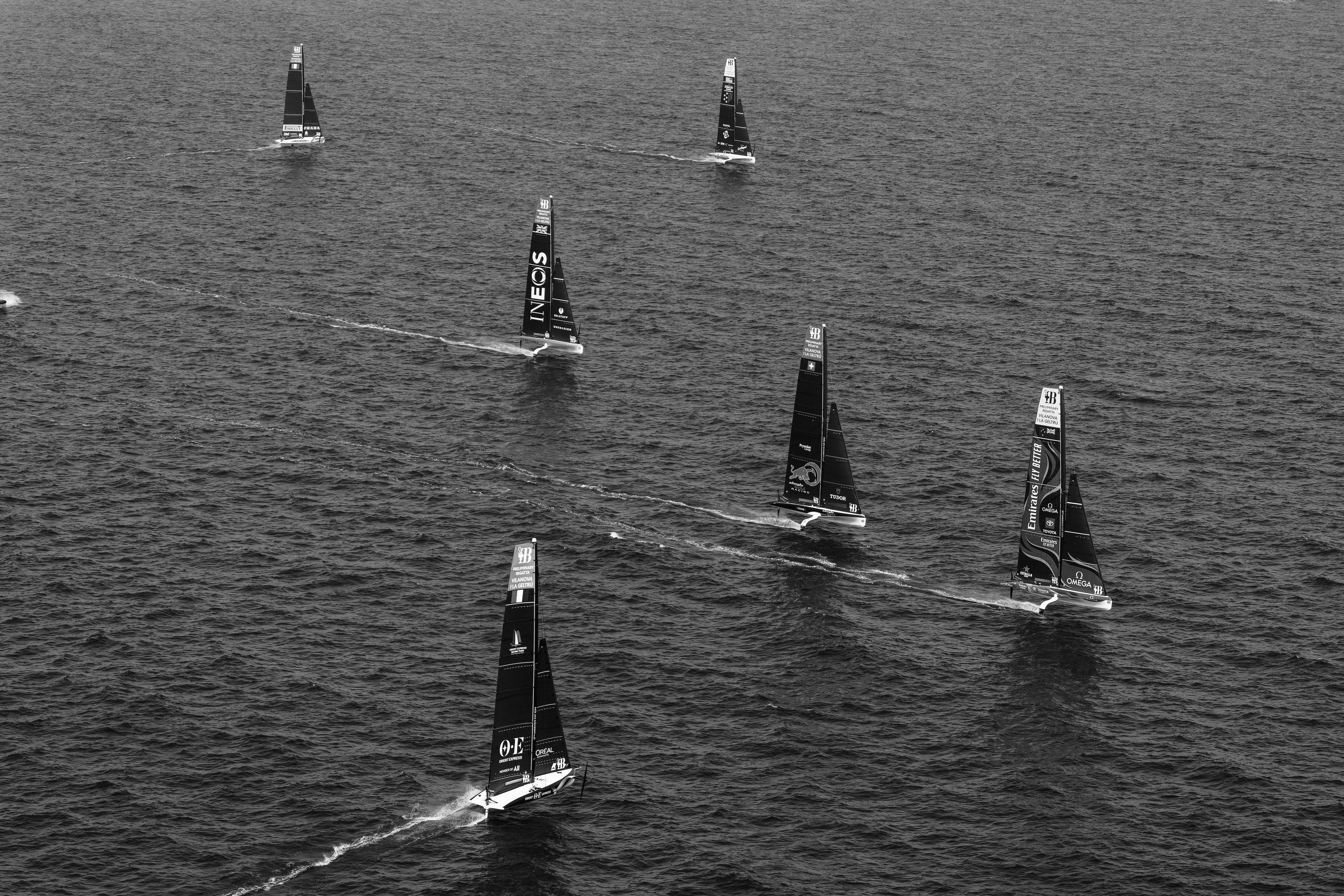 37 america’s cup, 37 ac, preliminary regatta, vilanova i la ge vilanova i la geltrú boat sailboat transportation vehicle yacht water boating sport water sports person